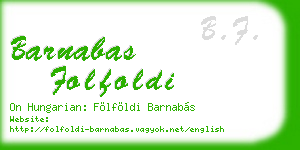 barnabas folfoldi business card